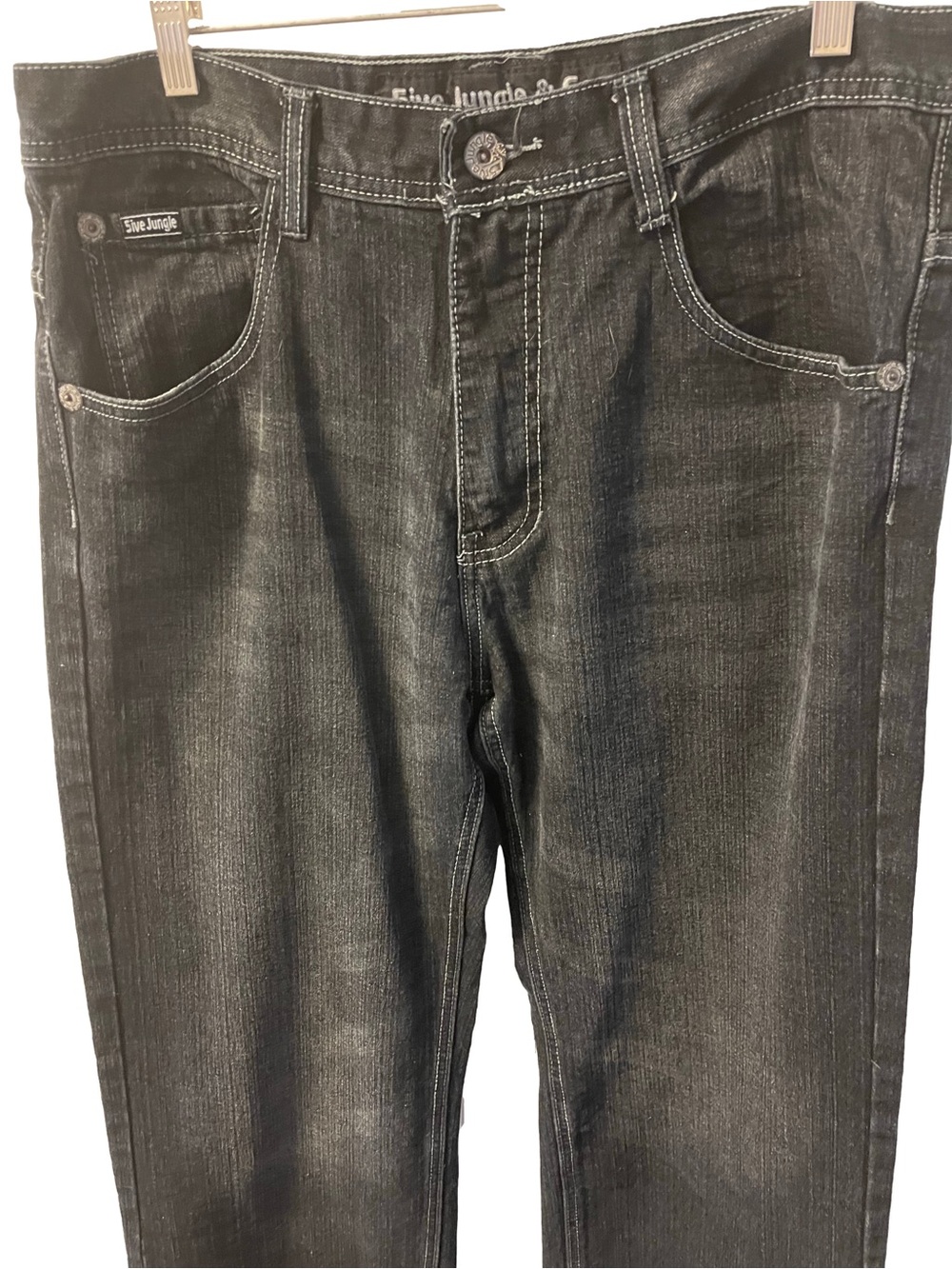 5ive Jungle & Co Baggy Classic Straight Leg Men's Jeans - Black Sz 36x33 EXC - Picture 3 of 8